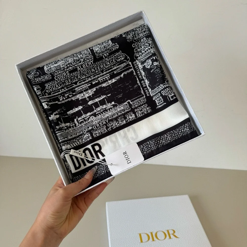 DIOR Parisian Map Silk Scarf